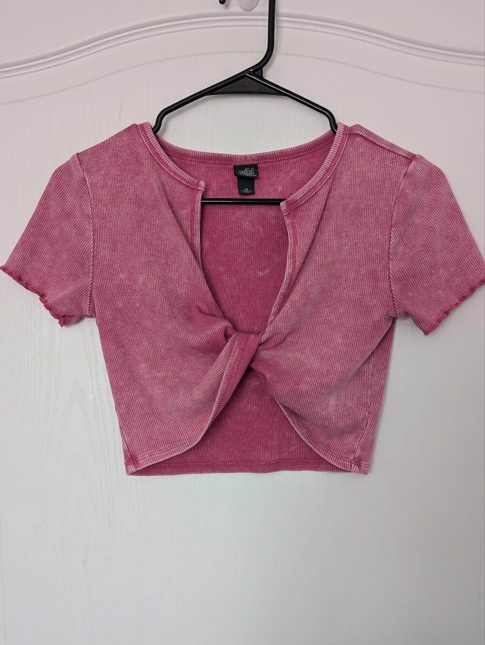 Wild Fable Hot Pink Twist Front Crop Tee Size XS